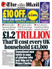 The Mail on Sunday (UK) Newspaper Front Page for 10 November 2019