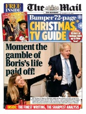 The Mail on Sunday (UK) Newspaper Front Page for 15 December 2019