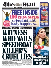 The Mail on Sunday (UK) Newspaper Front Page for 27 January 2019