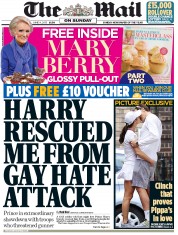 The Mail on Sunday Newspaper Front Page (UK) for 9 June 2013