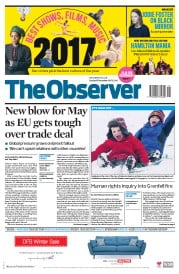 The Observer (UK) Newspaper Front Page for 10 December 2017