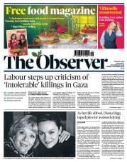 The Observer front page for 10 December 2023