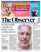 The Observer (UK) Newspaper Front Page for 11 August 2019