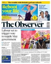 The Observer (UK) Newspaper Front Page for 13 January 2019