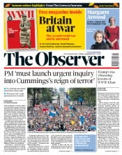 The Observer (UK) Newspaper Front Page for 1 September 2019