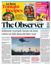 The Observer (UK) Newspaper Front Page for 21 July 2019