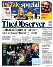 The Observer (UK) Newspaper Front Page for 23 December 2018