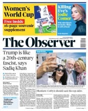 The Observer (UK) Newspaper Front Page for 2 June 2019