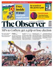The Observer (UK) Newspaper Front Page for 30 June 2019