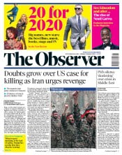 The Observer (UK) Newspaper Front Page for 5 January 2020