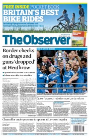 The Observer (UK) Newspaper Front Page for 6 May 2012
