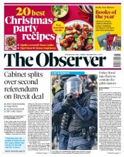 The Observer (UK) Newspaper Front Page for 9 December 2018