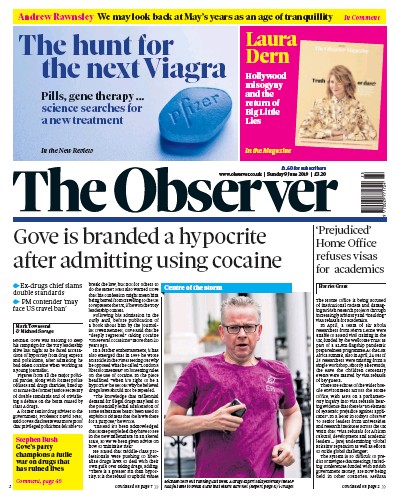 The Observer Newspaper Front Page (UK) for 9 June 2019