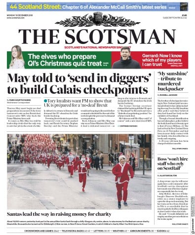 The Scotsman Newspaper Front Page (UK) for 10 December 2018