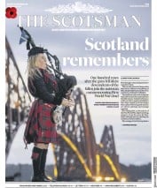 The Scotsman (UK) Newspaper Front Page for 12 November 2018