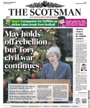 The Scotsman (UK) Newspaper Front Page for 13 December 2018