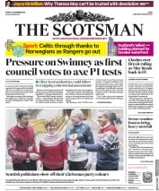 The Scotsman (UK) Newspaper Front Page for 14 December 2018