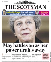 The Scotsman (UK) Newspaper Front Page for 16 November 2018