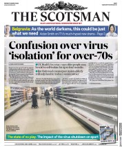 The Scotsman (UK) Newspaper Front Page for 16 March 2020