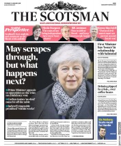 The Scotsman (UK) Newspaper Front Page for 17 January 2019