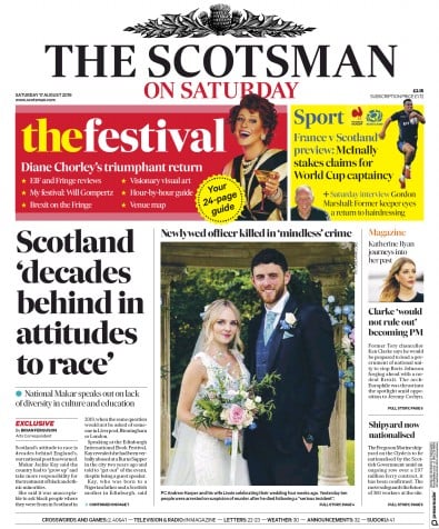The Scotsman Newspaper Front Page (UK) for 17 August 2019