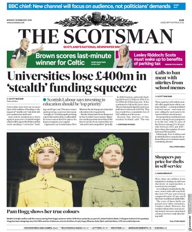 The Scotsman Newspaper Front Page (UK) for 18 February 2019