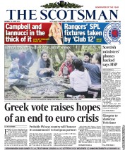 The Scotsman Newspaper Front Page (UK) for 18 June 2012