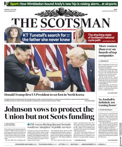 The Scotsman Newspaper Front Page (UK) for 1 July 2019