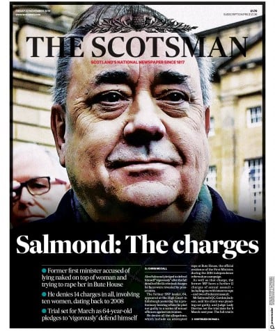 The Scotsman Newspaper Front Page (UK) for 22 November 2019