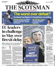 The Scotsman (UK) Newspaper Front Page for 22 March 2019