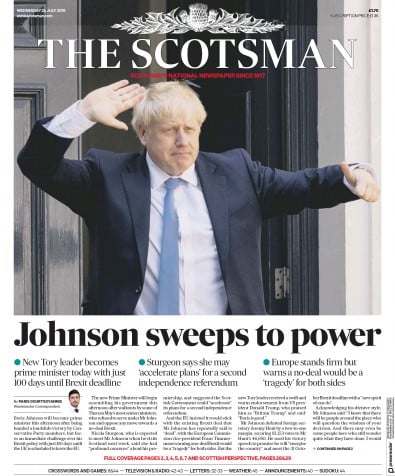 The Scotsman Newspaper Front Page (UK) for 24 July 2019
