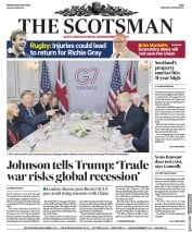 The Scotsman (UK) Newspaper Front Page for 26 August 2019