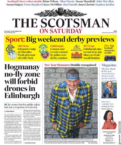 The Scotsman Newspaper Front Page (UK) for 29 December 2018