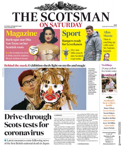 The Scotsman Newspaper Front Page (UK) for 29 February 2020