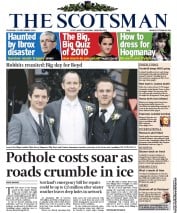The Scotsman (UK) Newspaper Front Page for 30 December 2010