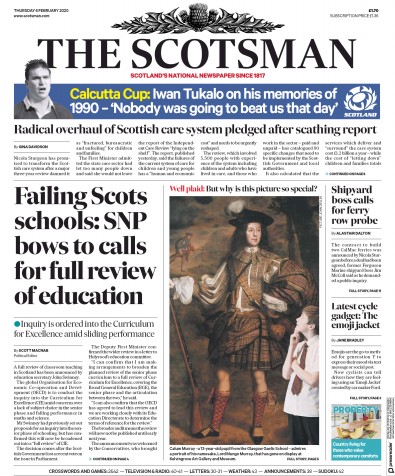 The Scotsman Newspaper Front Page (UK) for 6 February 2020