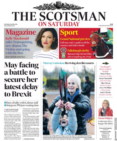 The Scotsman Newspaper Front Page (UK) for 6 April 2019