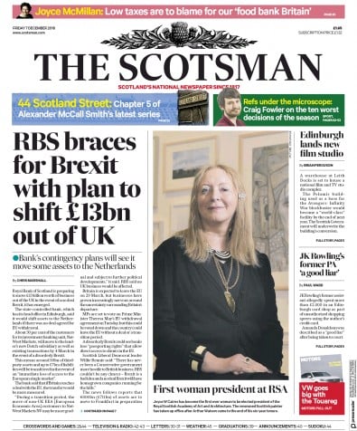 The Scotsman Newspaper Front Page (UK) for 7 December 2018