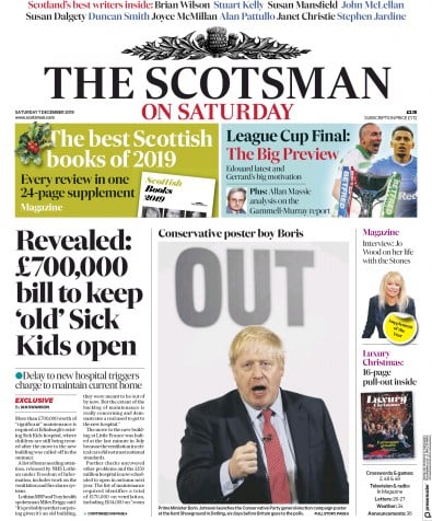 The Scotsman Newspaper Front Page (UK) for 7 December 2019