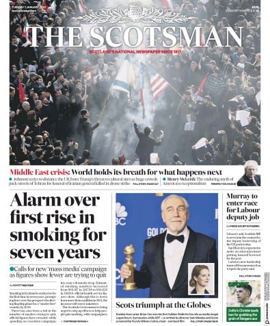 The Scotsman Newspaper Front Page (UK) for 7 January 2020