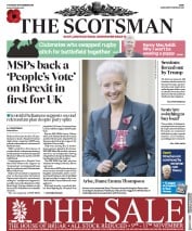 The Scotsman (UK) Newspaper Front Page for 8 November 2018
