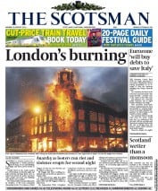 The Scotsman (UK) Newspaper Front Page for 8 August 2011