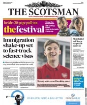 The Scotsman (UK) Newspaper Front Page for 9 August 2019