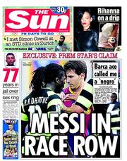 The Sun (UK) Newspaper Front Page for 10 May 2012