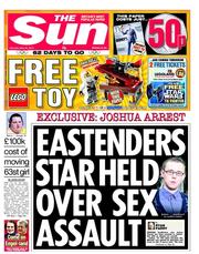 The Sun (UK) Newspaper Front Page for 26 May 2012
