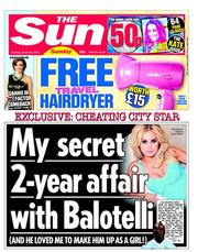 The Sun (UK) Newspaper Front Page for 29 April 2012