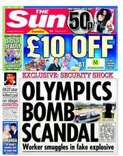 The Sun (UK) Newspaper Front Page for 6 May 2012