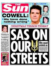 The Sun (UK) Newspaper Front Page for 7 December 2010