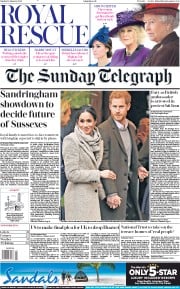 The Sunday Telegraph (UK) Newspaper Front Page for 12 January 2020