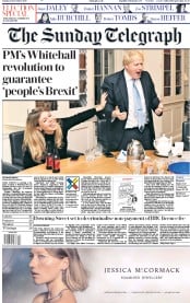 The Sunday Telegraph (UK) Newspaper Front Page for 15 December 2019